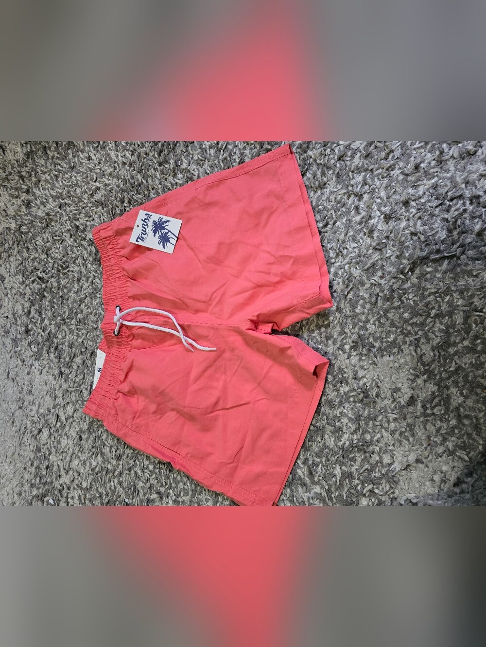 Men’s Pink Swim Trunks – Summer Beach Shorts Size M